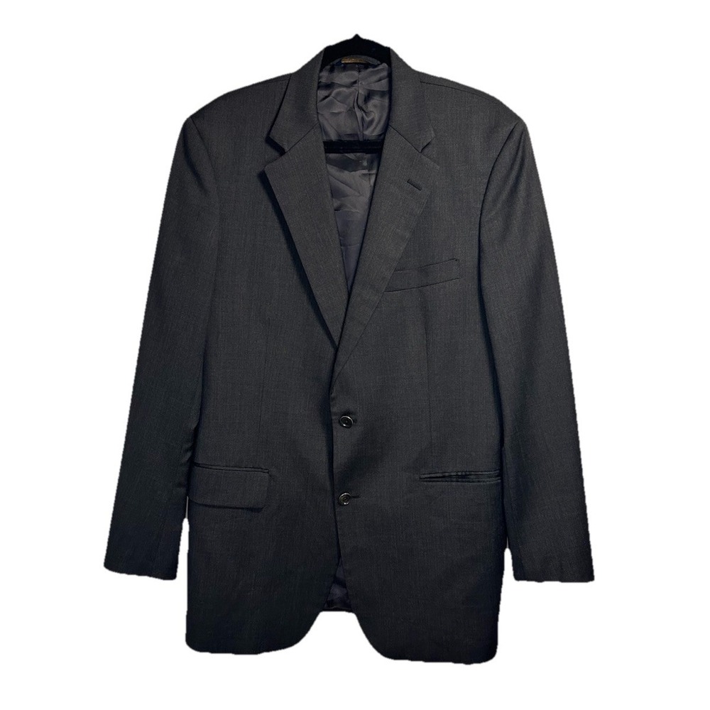 Brooks Brothers 1818 Madison Blazer Jacket Men's 42L Gray 100% Wool Made In USA‎